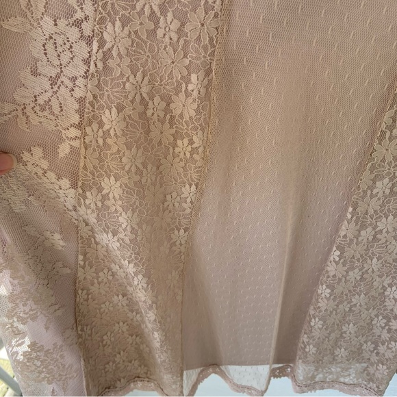 Altar'd State Lace Dress L Blush Lined Swing Sleeveless Boho Festival Party - Picture 6 of 6